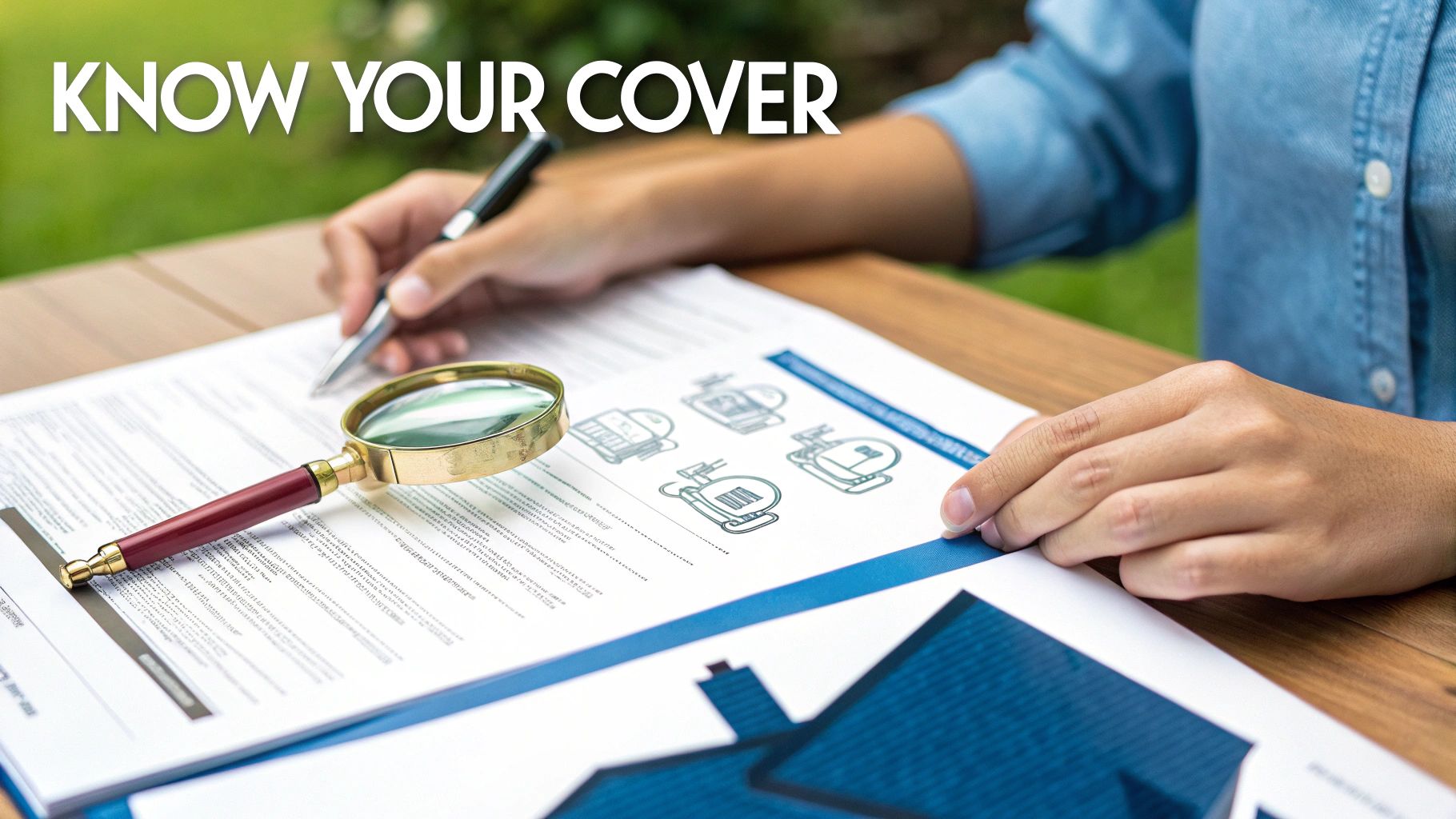 A person inspecting items inside a well-organised storage unit with a clipboard.