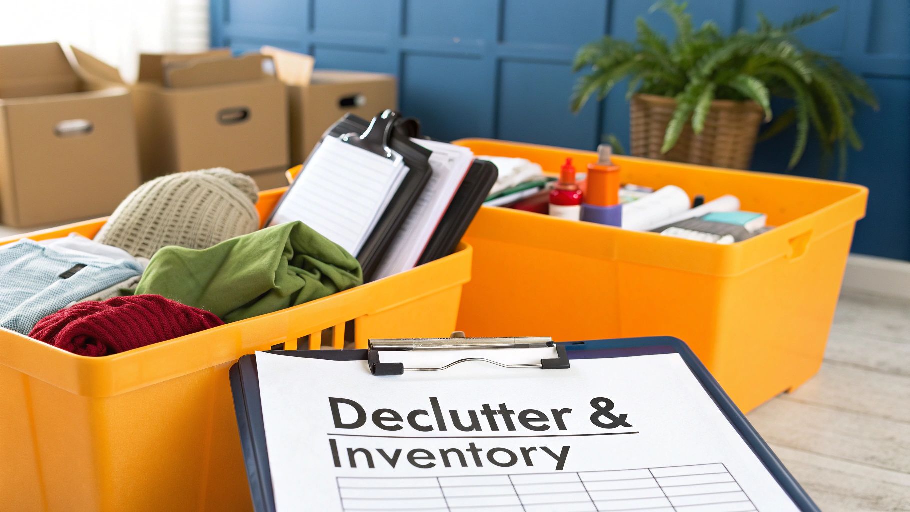 Declutter and Inventory Belongings (4-6 Weeks Before)