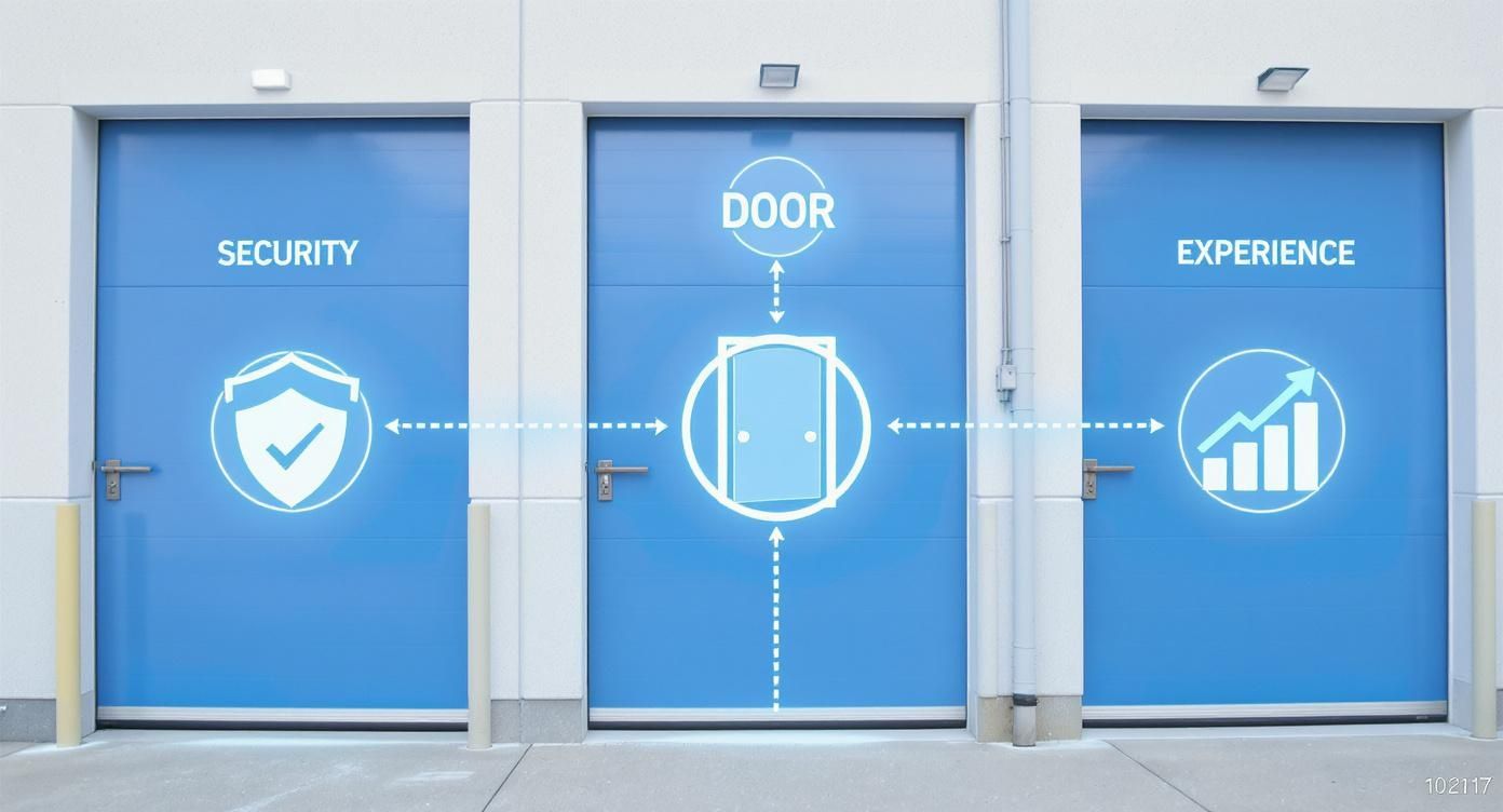 Infographic about storage locker doors