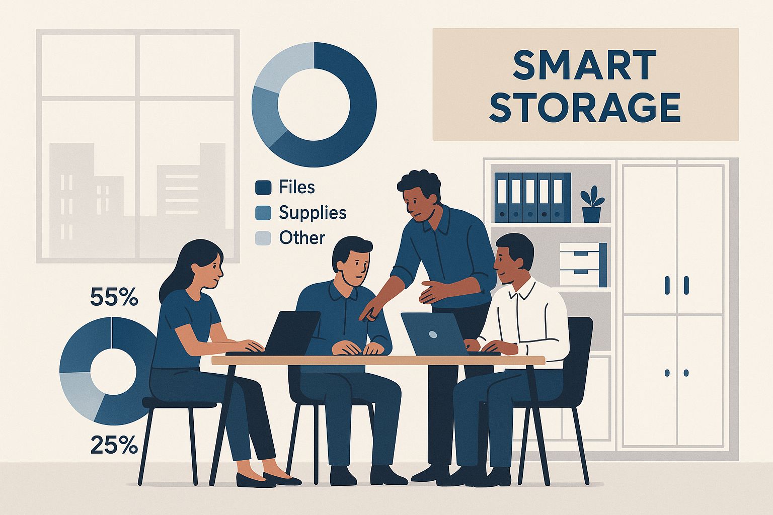 Infographic about storage units for offices