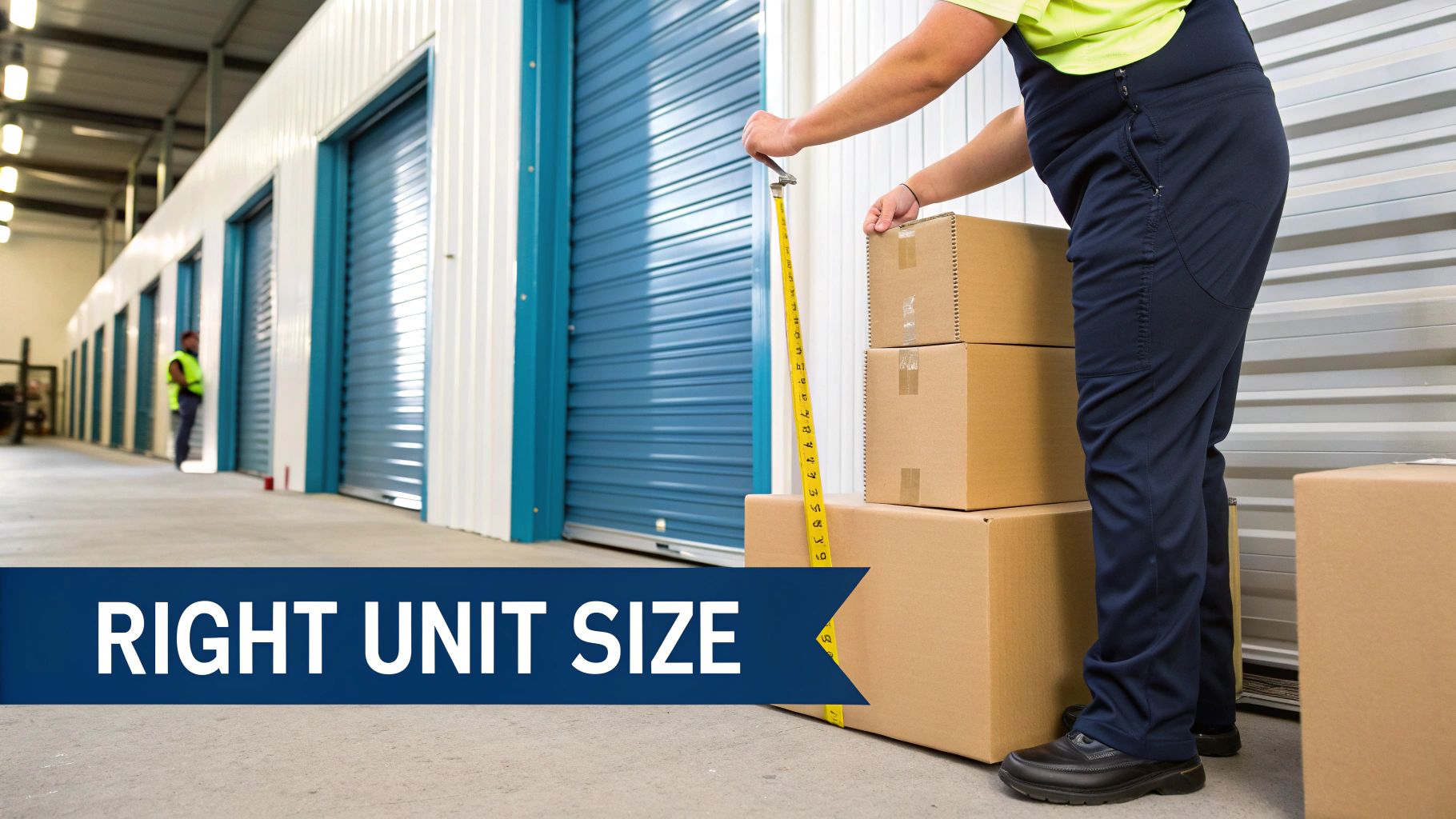 Image of a clean, well-lit storage unit with a partially open door