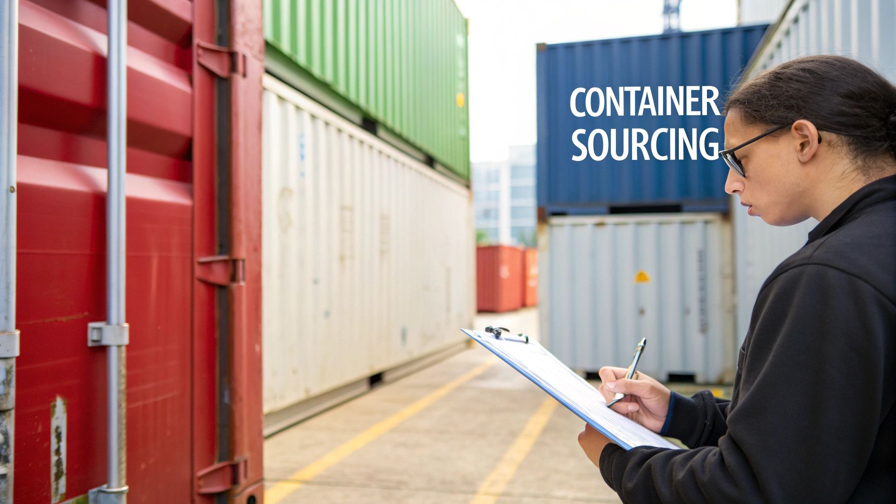 A shipping container being delivered to a residential property.