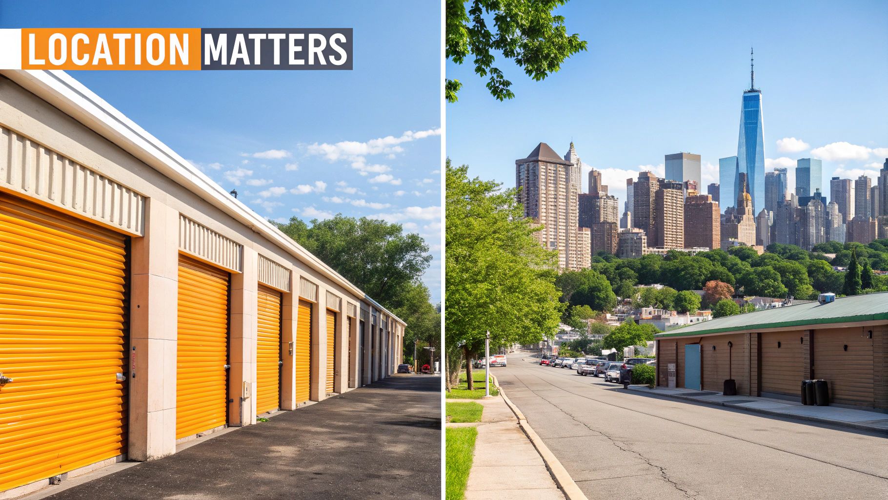 A person using a calculator to figure out storage costs.