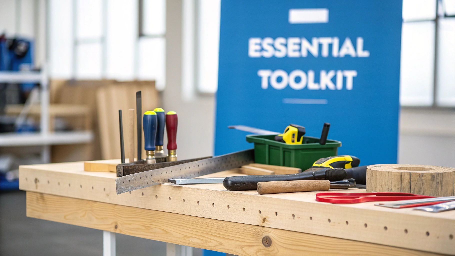 A close-up of a carpenter using a wood plane on the edge of a door, with shavings curling off.