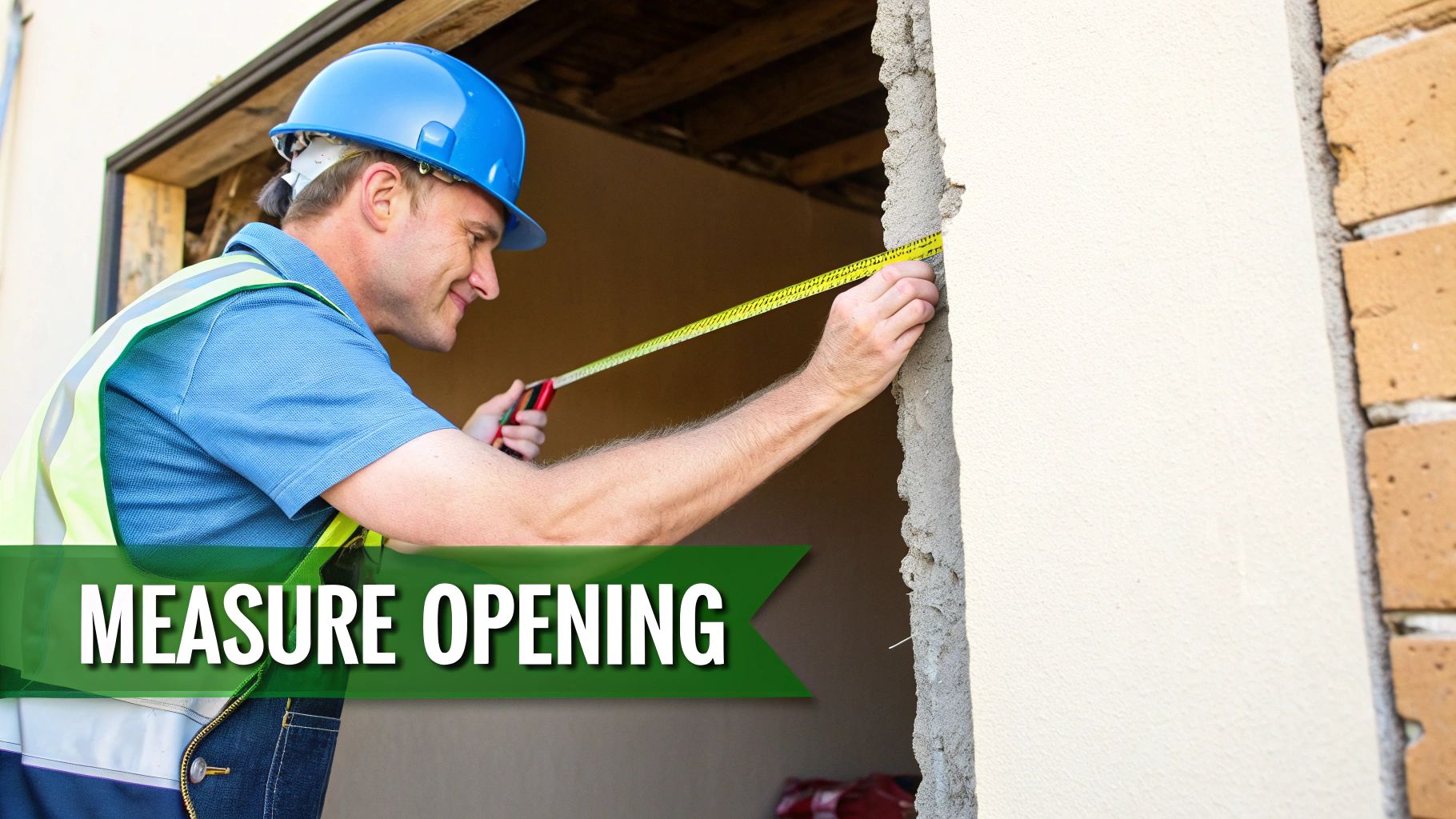 A close-up shot of a person joining two pieces of a wooden door frame together on a workshop floor.