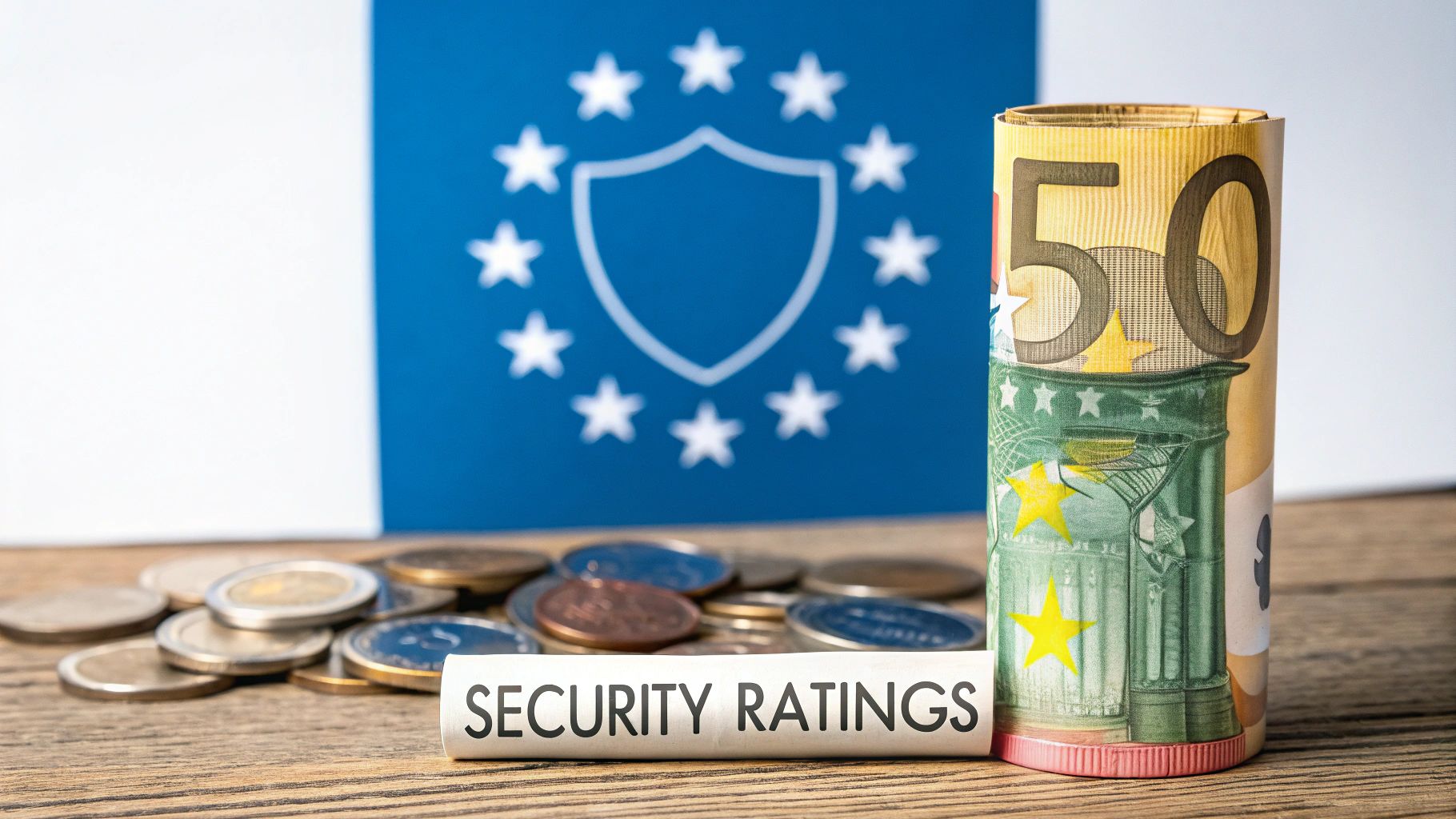 A close-up of a BSI Kitemark and star rating engraved on the face of a euro cylinder lock.