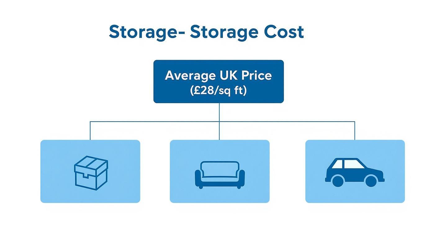 Infographic about cost of self storage units