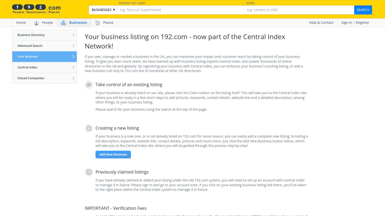 192.com (via Central Index)