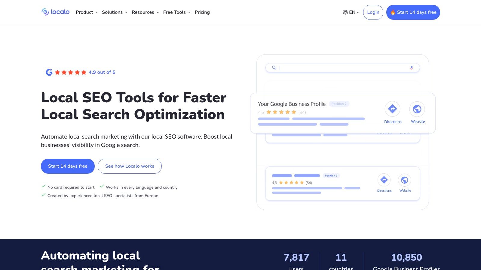 Localo geo-visibility map and tasks interface