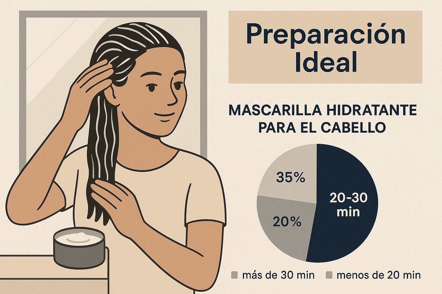 Infographic about cambio de color en el pelo