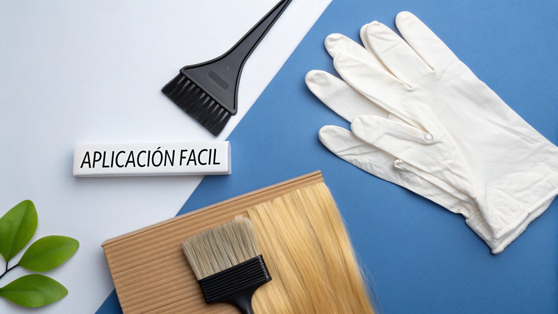 Una mujer sonriendo mientras un estilista le aplica tinte en el cabello en un salón de be_lleza.