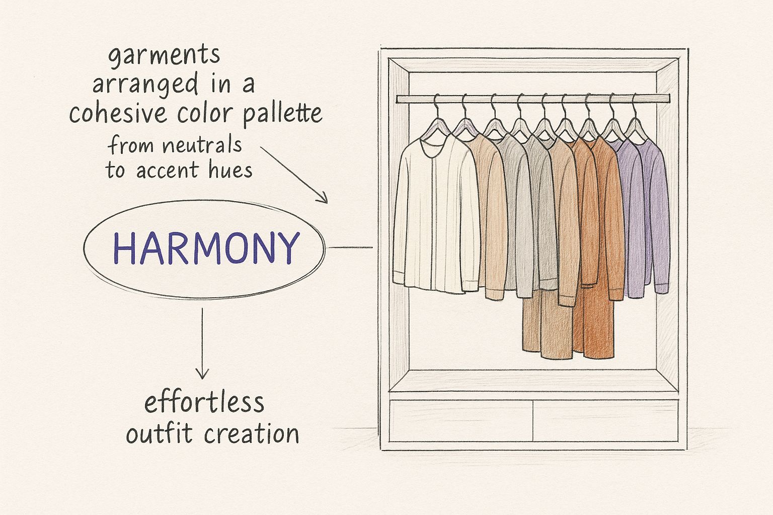 Infographic about capsule wardrobe color palette