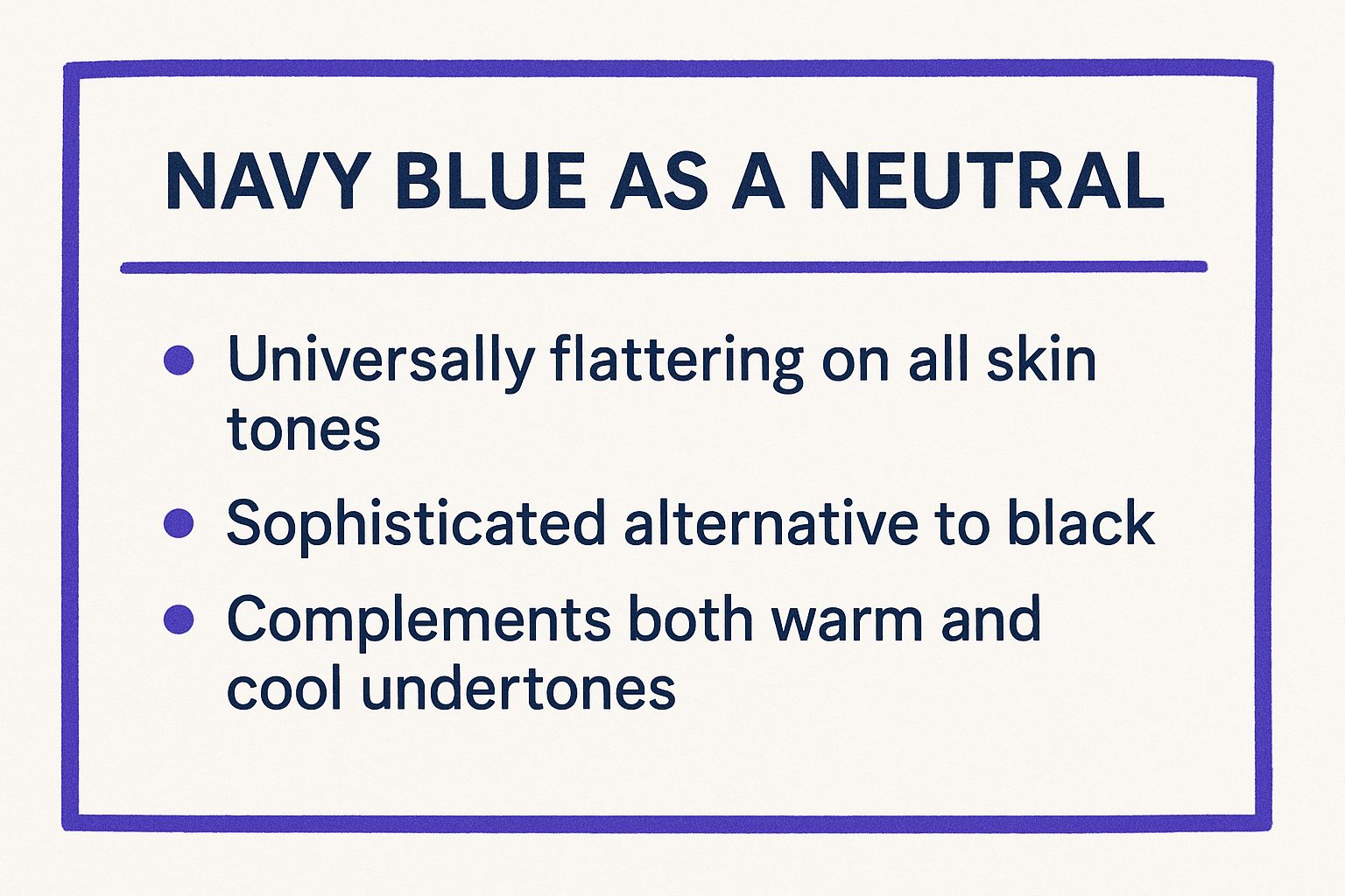 Infographic showing key data about Classic Navy Blue