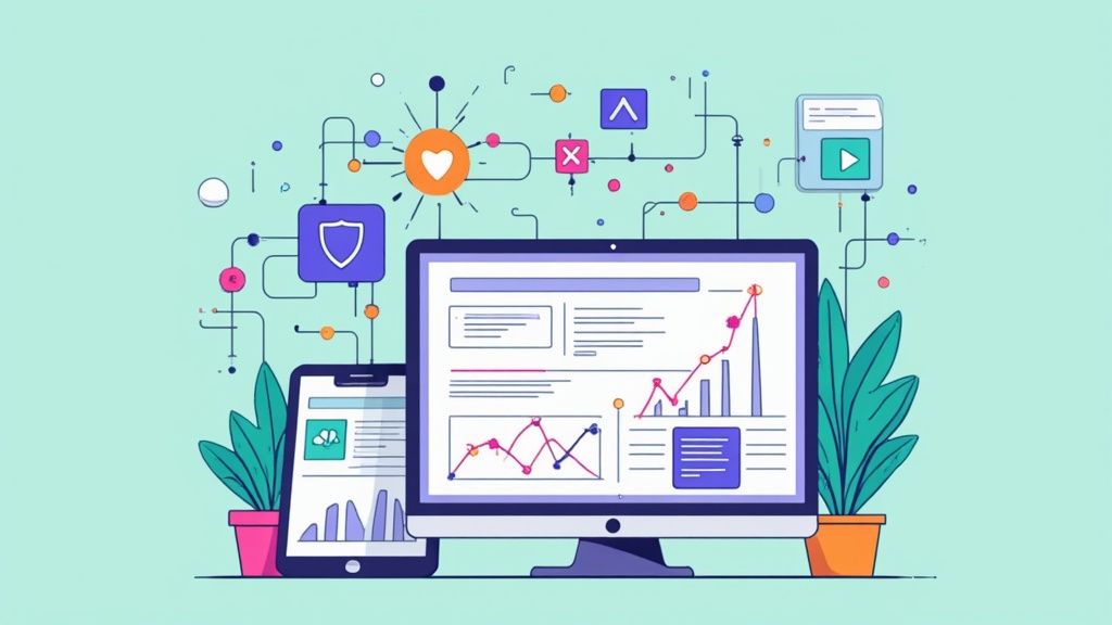 Advanced affiliate marketing software tools on a dashboard