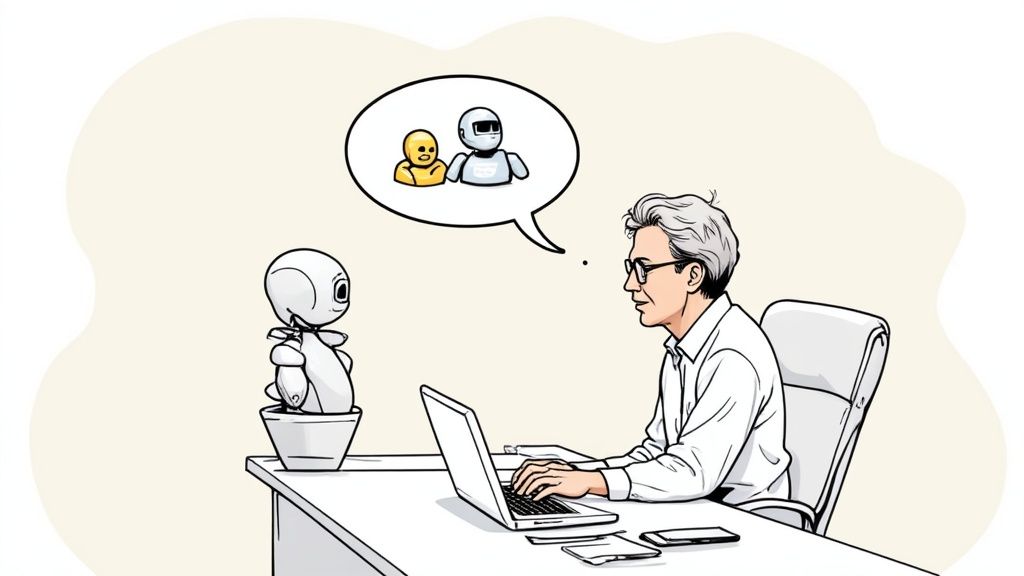 Person using a laptop to apply for a trademark online