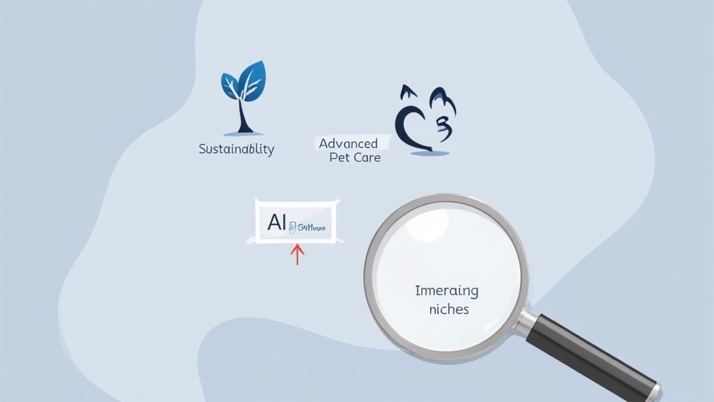 A person working on a laptop surrounded by lush green plants, representing growth and emerging markets.