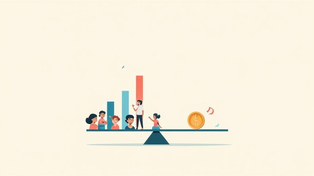 Graph showing upward trend of Return on Investment (ROI)