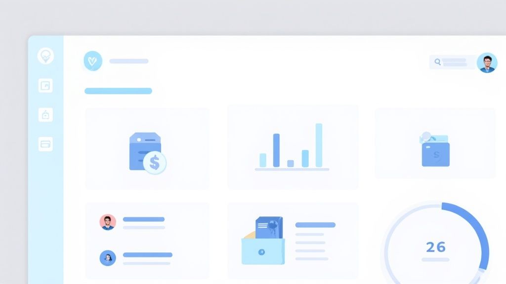 A digital dashboard showing various affiliate marketing metrics and performance charts.