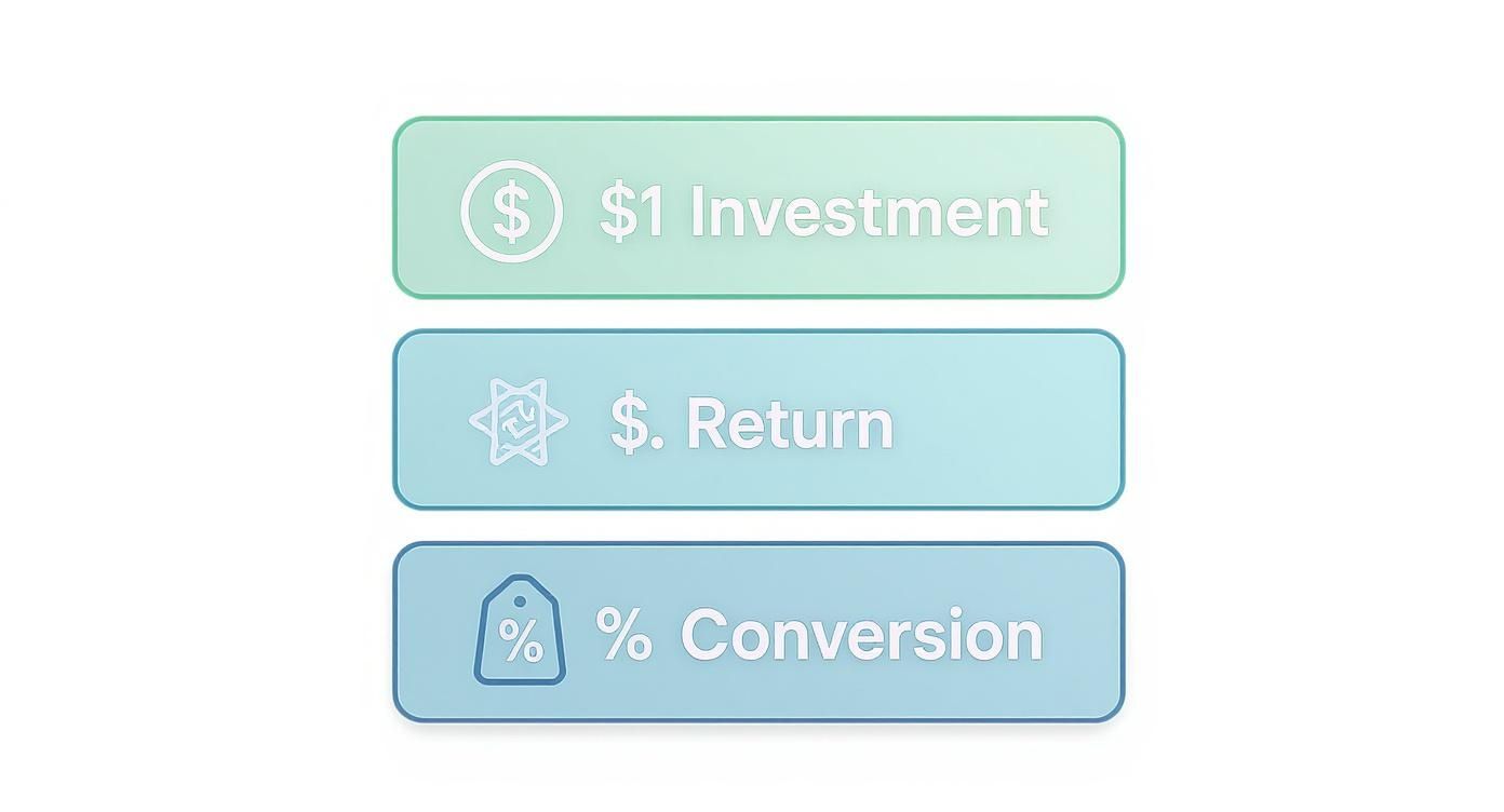 Infographic visualizing that for every dollar invested in influencer marketing, brands see a return of $5.78 and a 7% conversion rate.
