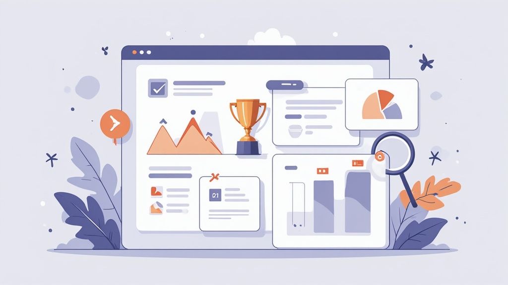 A person analyzing a digital dashboard with colorful graphs and metrics, illustrating the process of turning data into actionable insights for affiliate program growth.