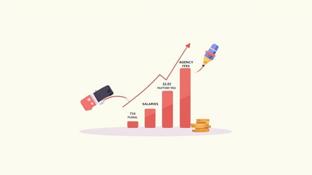 A chart showing rising profit margins, illustrating the financial impact of choosing the right affiliate management model.