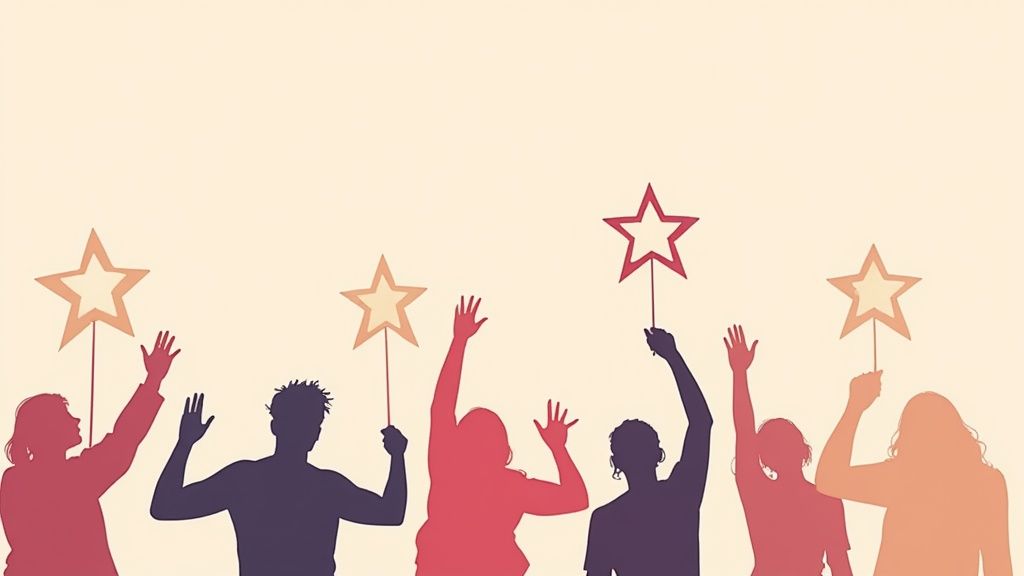 A group of content creators collaborating on an influencer review program