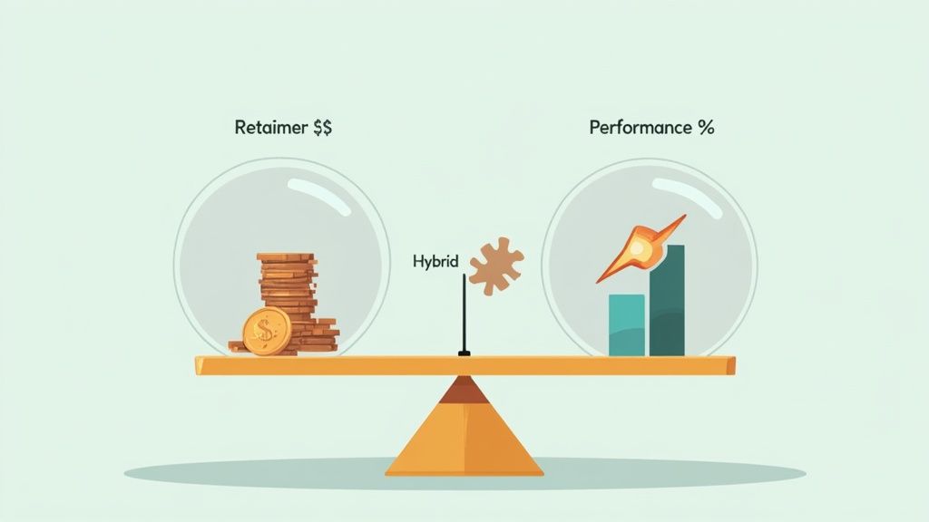 A calculator and stacks of coins on a desk, representing the financial aspects of hiring an affiliate marketing agency.