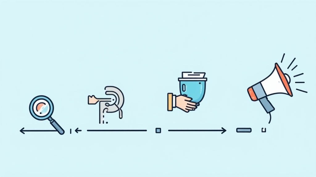 A diverse group of content creators collaborating on a project, representing a powerful growth engine for a brand.