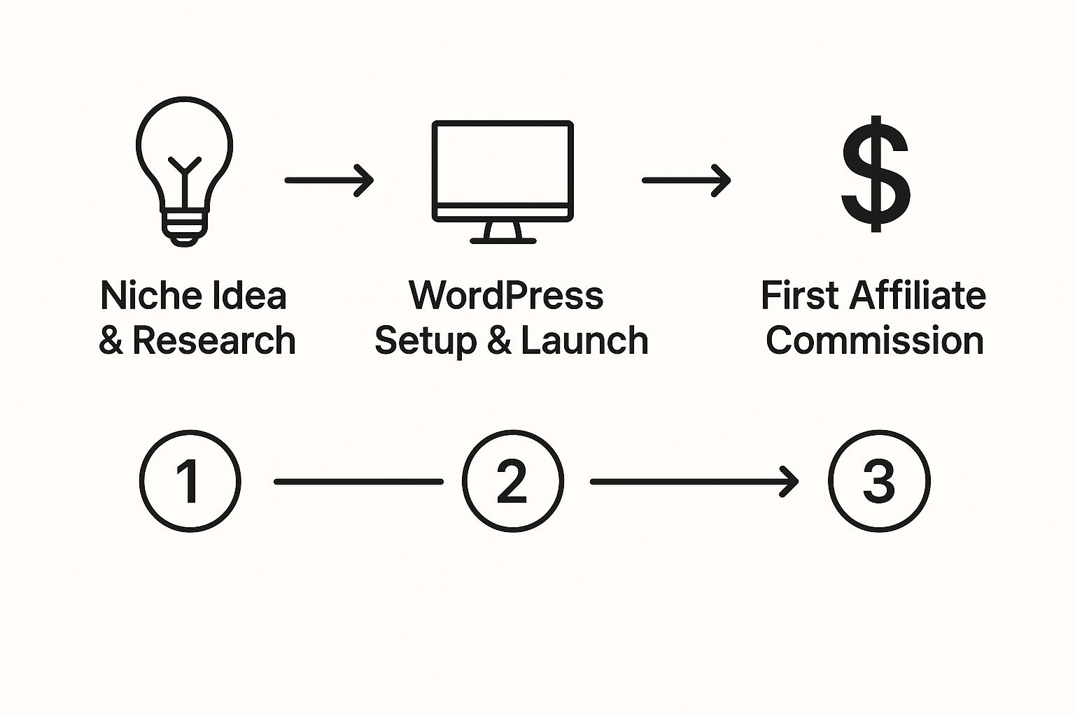 Infographic about how to make an affiliate website