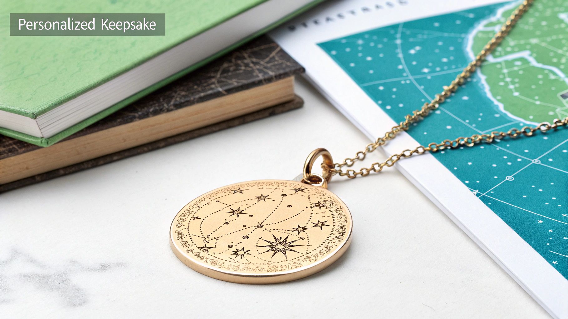 A custom star map showing constellations.