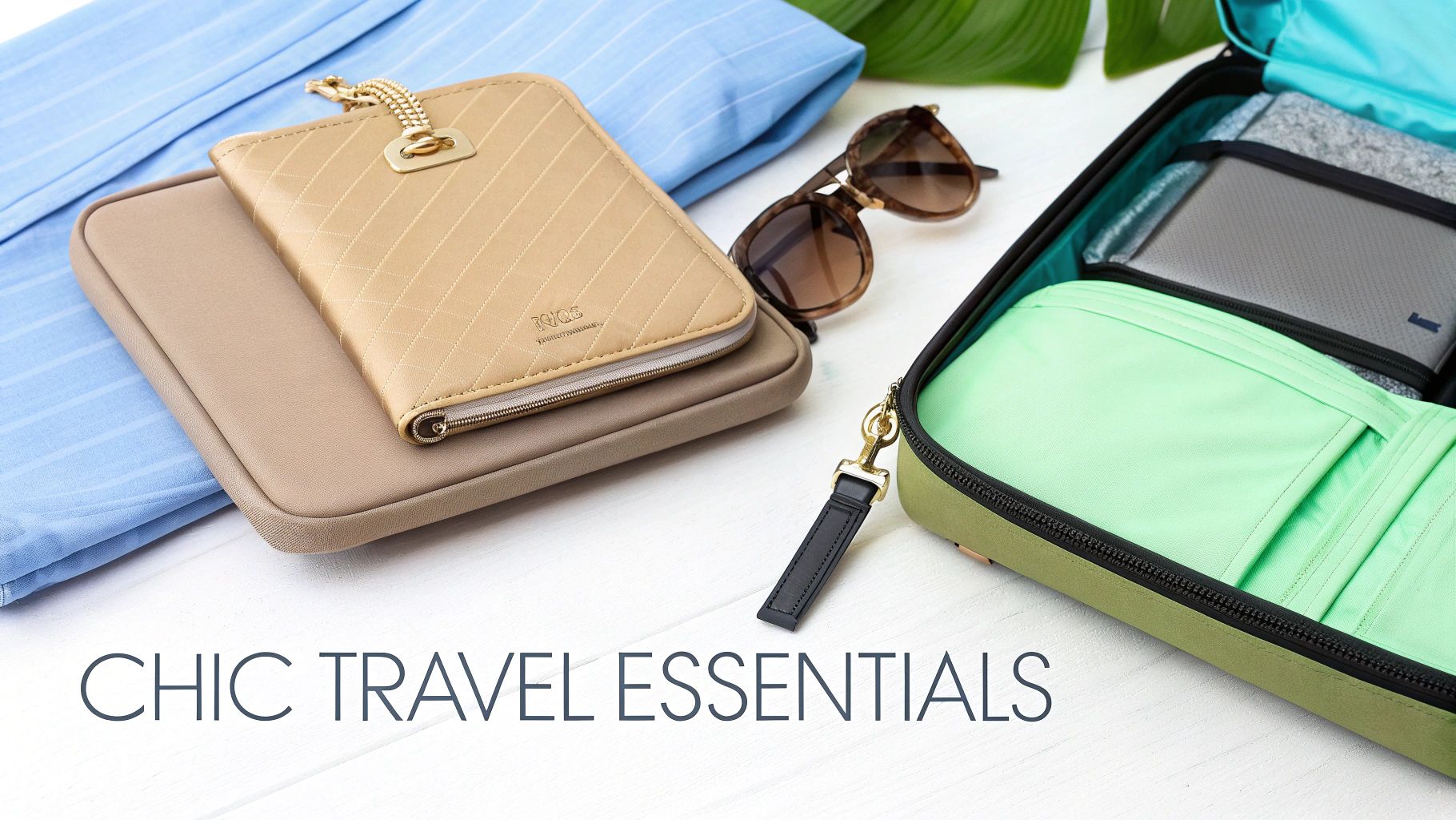 A woman with a stylish travel wrap in an airport