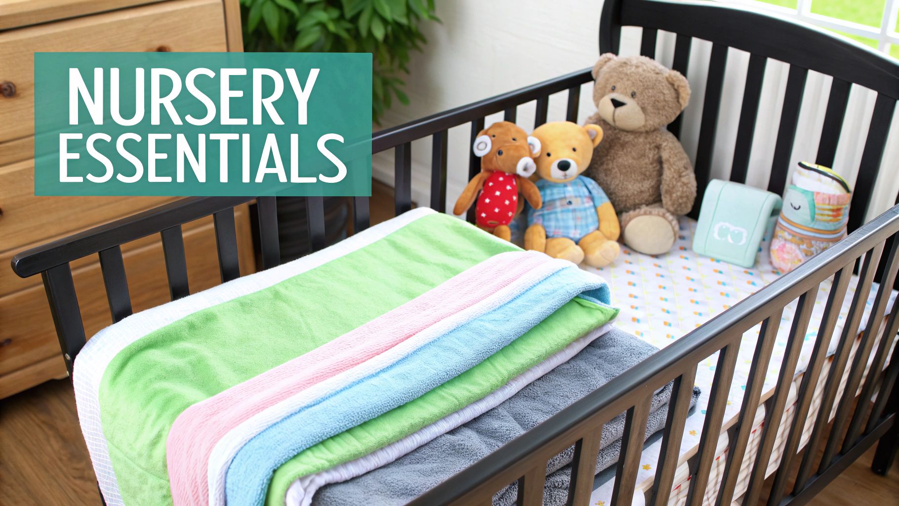 A stylish nappy bag filled with baby essentials sitting next to a comfortable nursing chair.