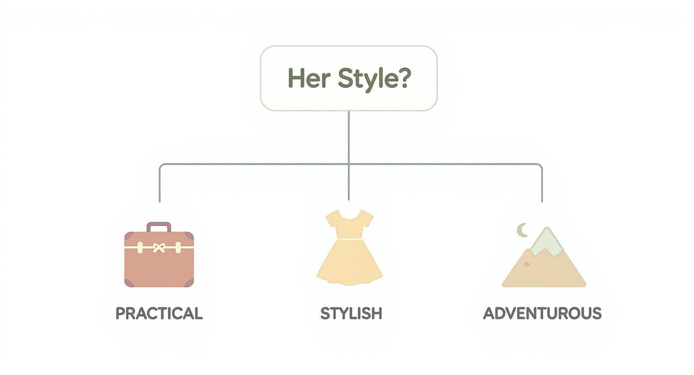 Infographic about travel gift ideas for her