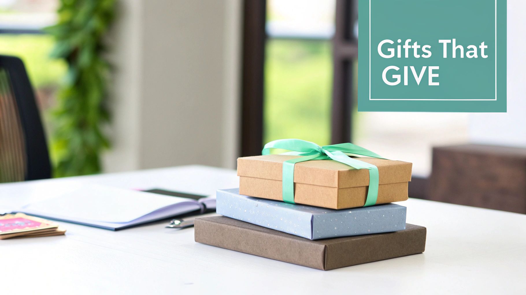 A person's hands holding a succulent in a small pot, ready to be gifted.
