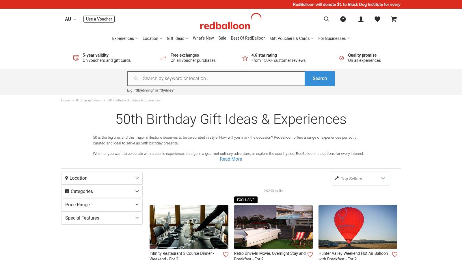 An adventurous person skydiving, representing the exciting experiences available on RedBalloon.