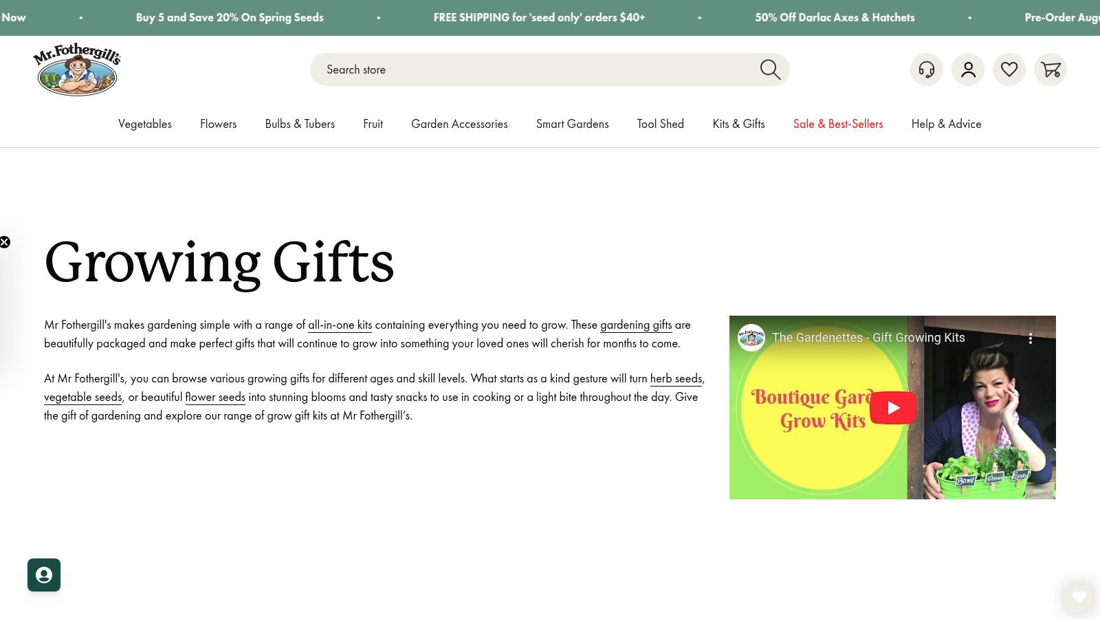 Mr Fothergill’s Seeds (Growing Gifts)