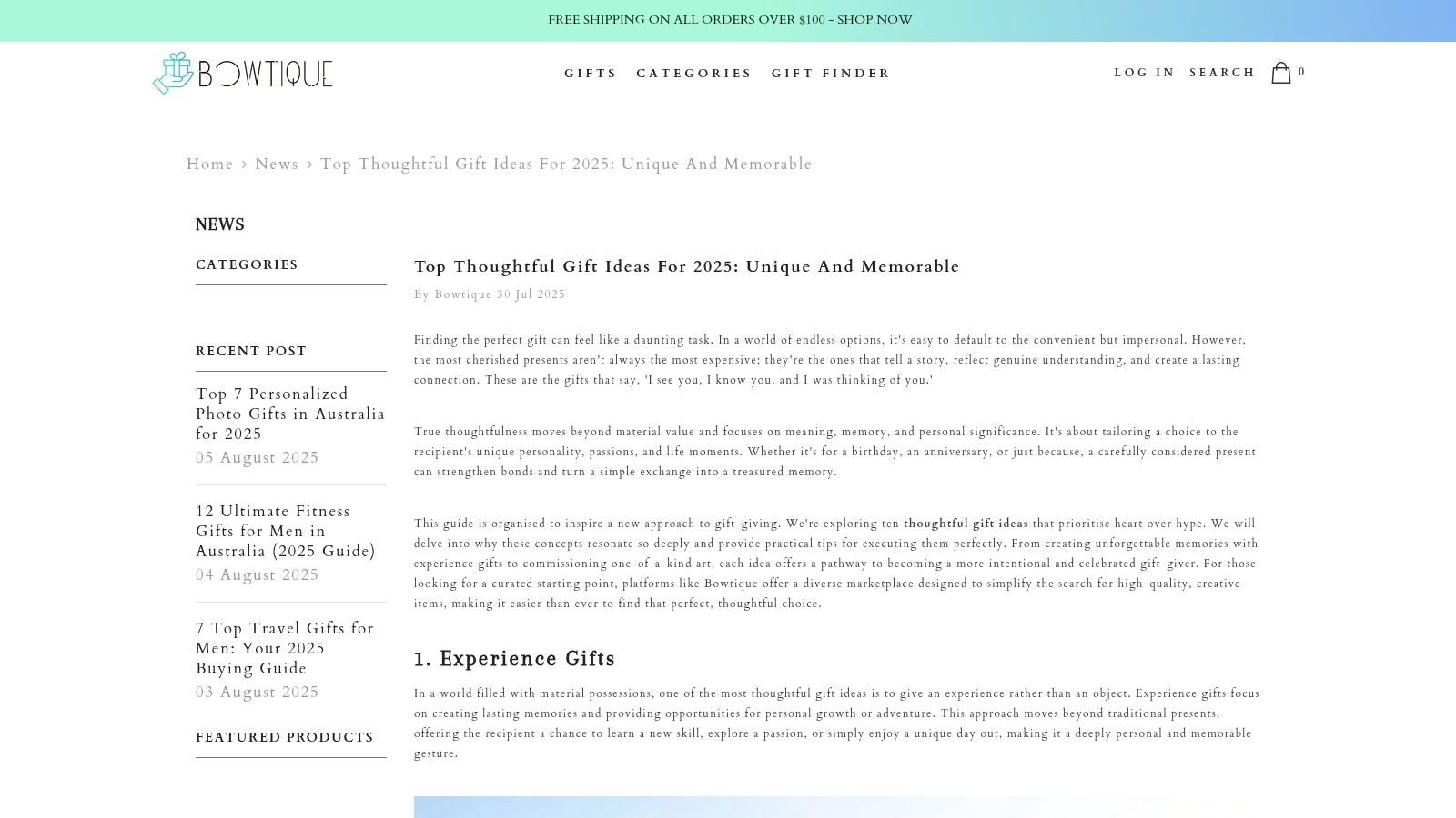 Top Thoughtful Gift Ideas for 2025: Unique and Memorable