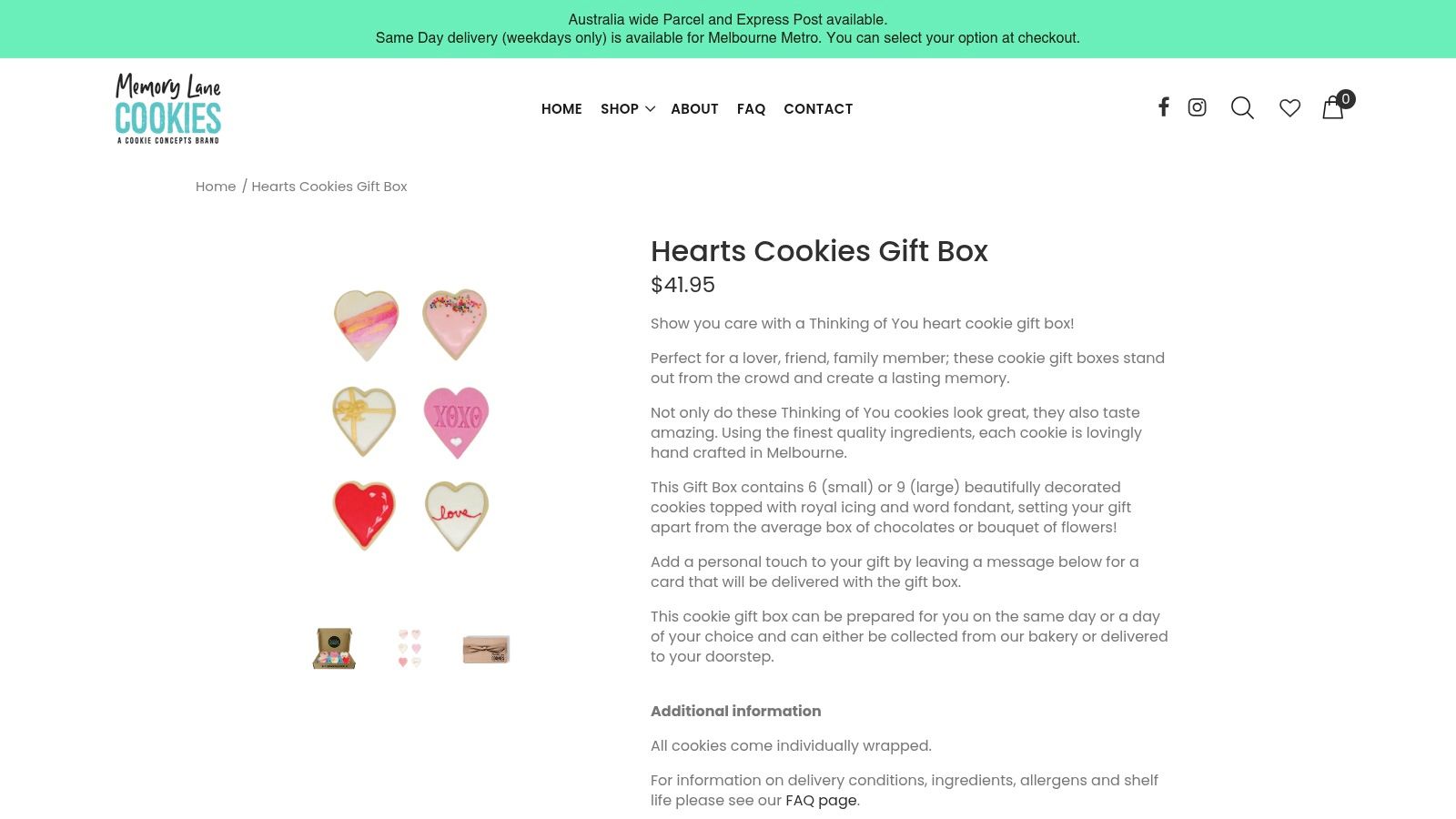 Memory Lane Cookies Thinking of You Gift Box