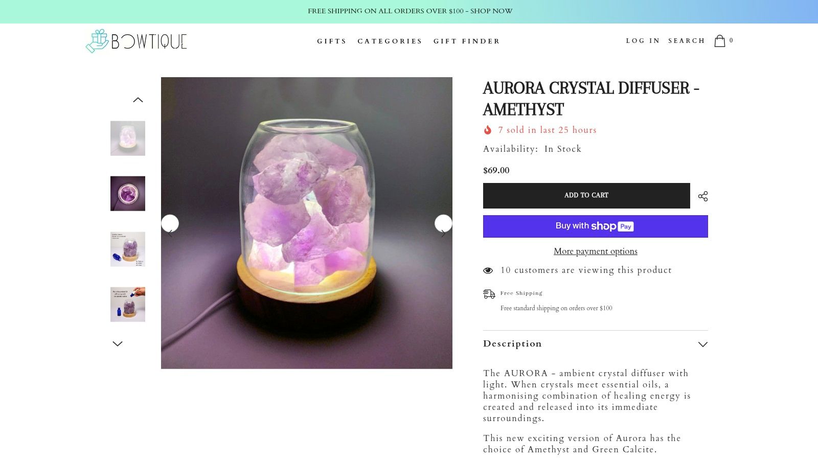 Aurora Crystal Diffuser – Amethyst