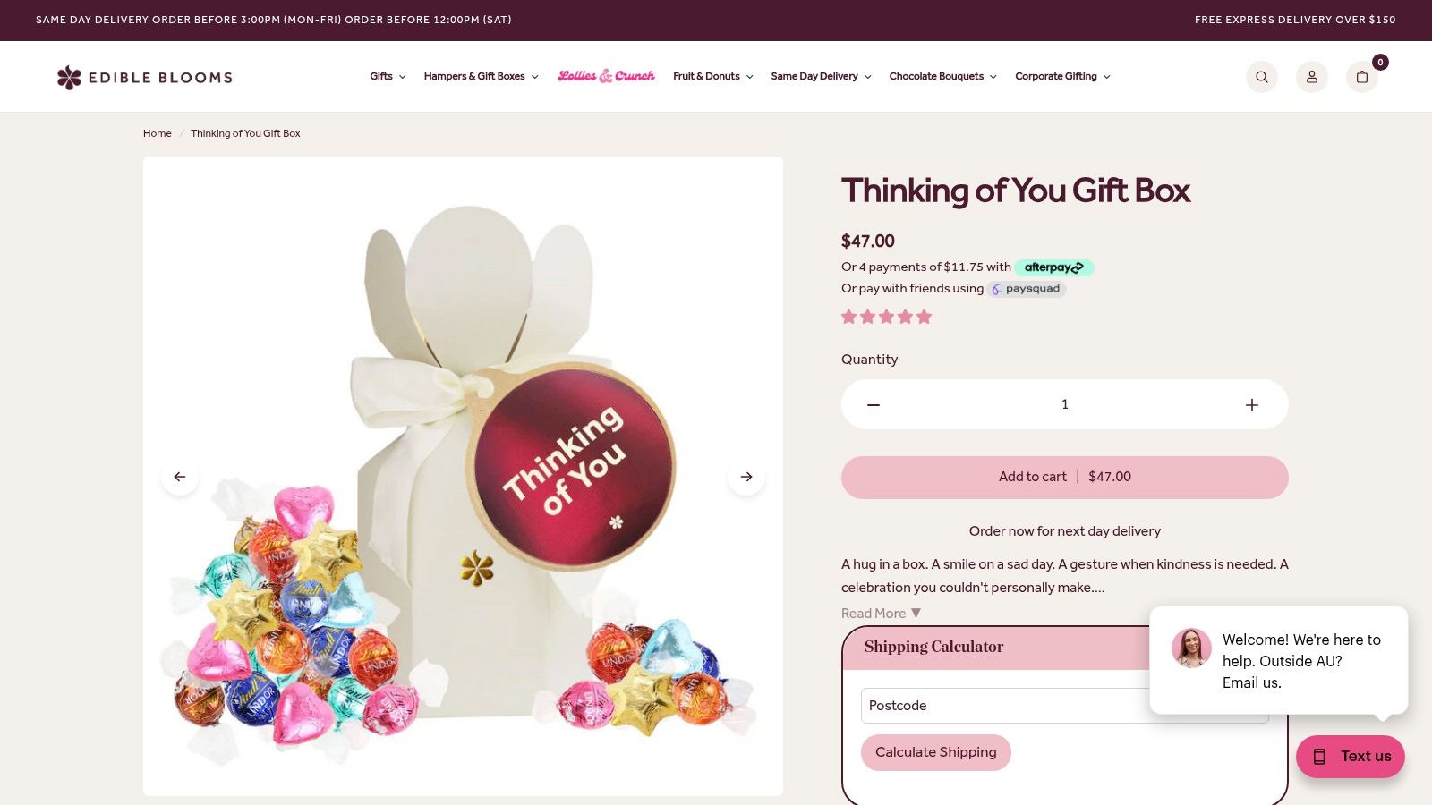 Edible Blooms Thinking of You Gift Box