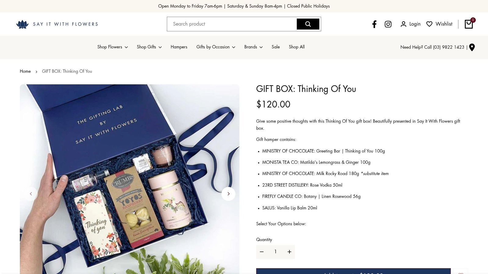 Say It With Flowers Gift Box Thinking Of You