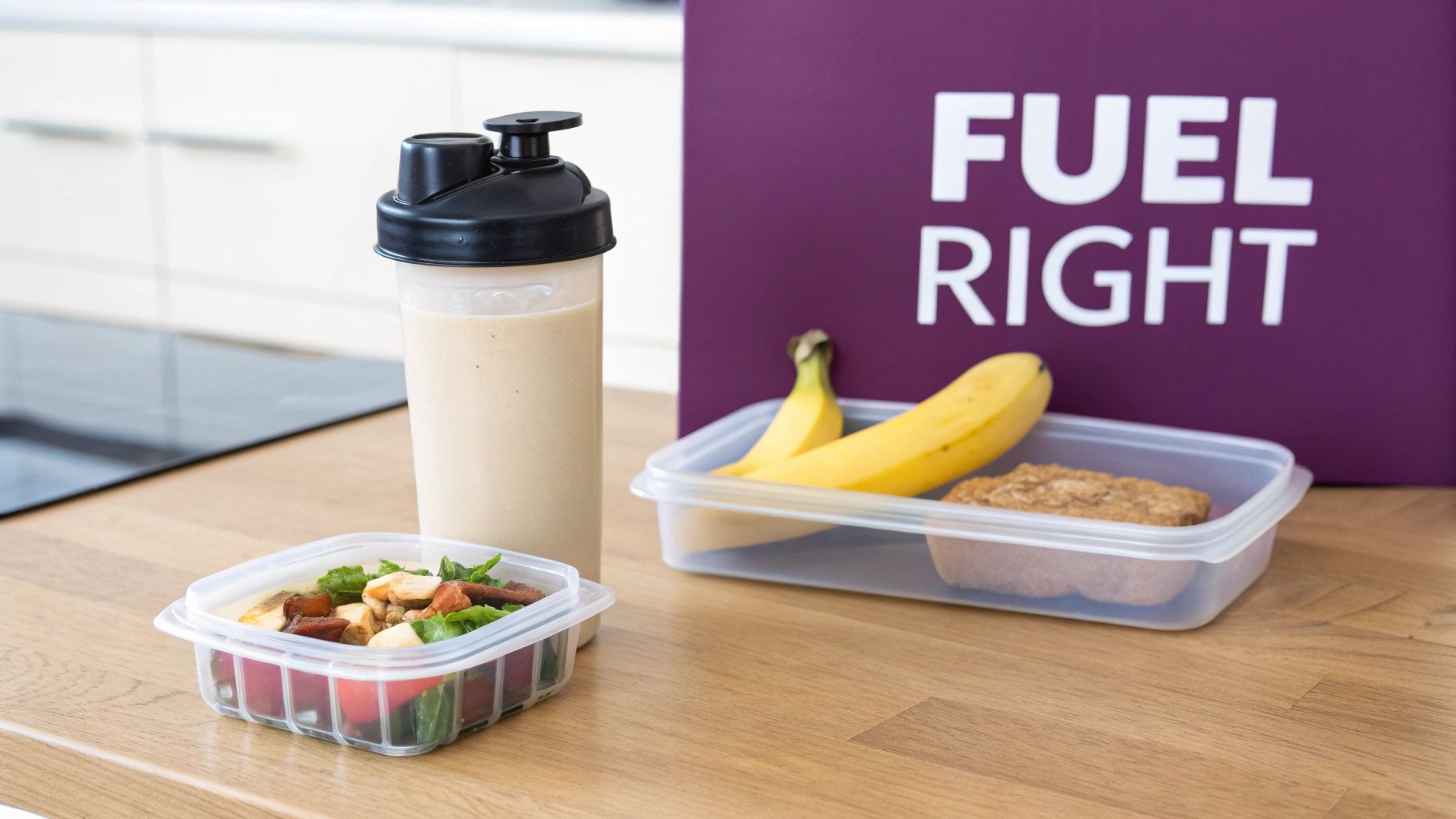 A healthy meal with lean protein, vegetables, and complex carbs