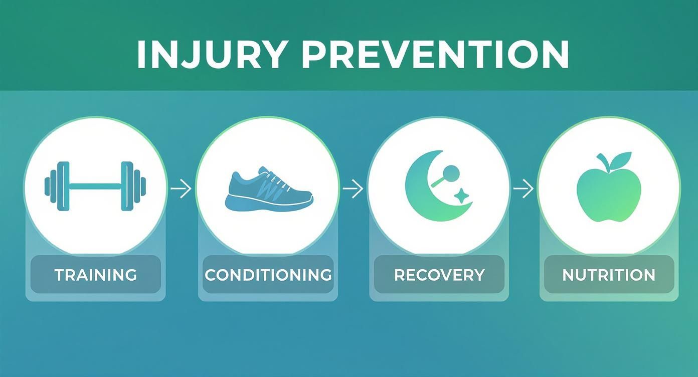 Infographic about how to prevent sports injuries