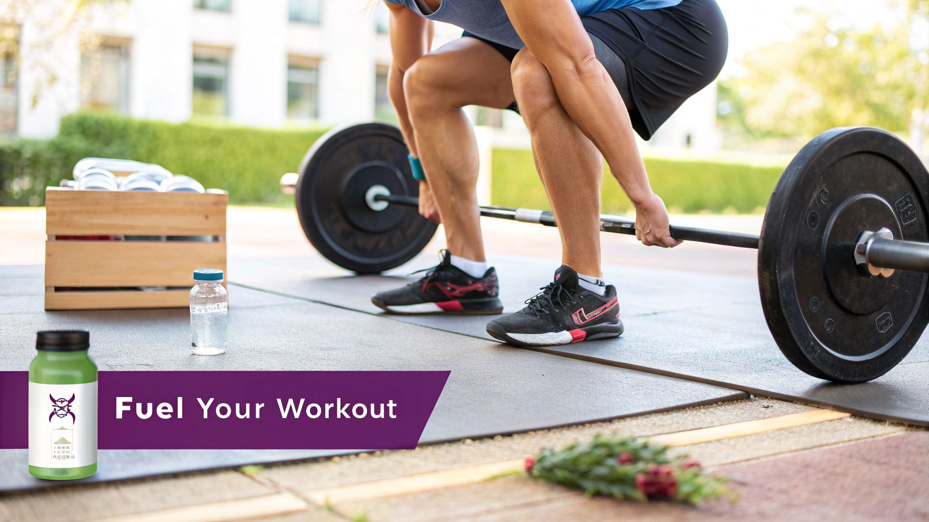 A person performing a heavy deadlift in a gym, symbolizing an intense workout on a high-carb day.
