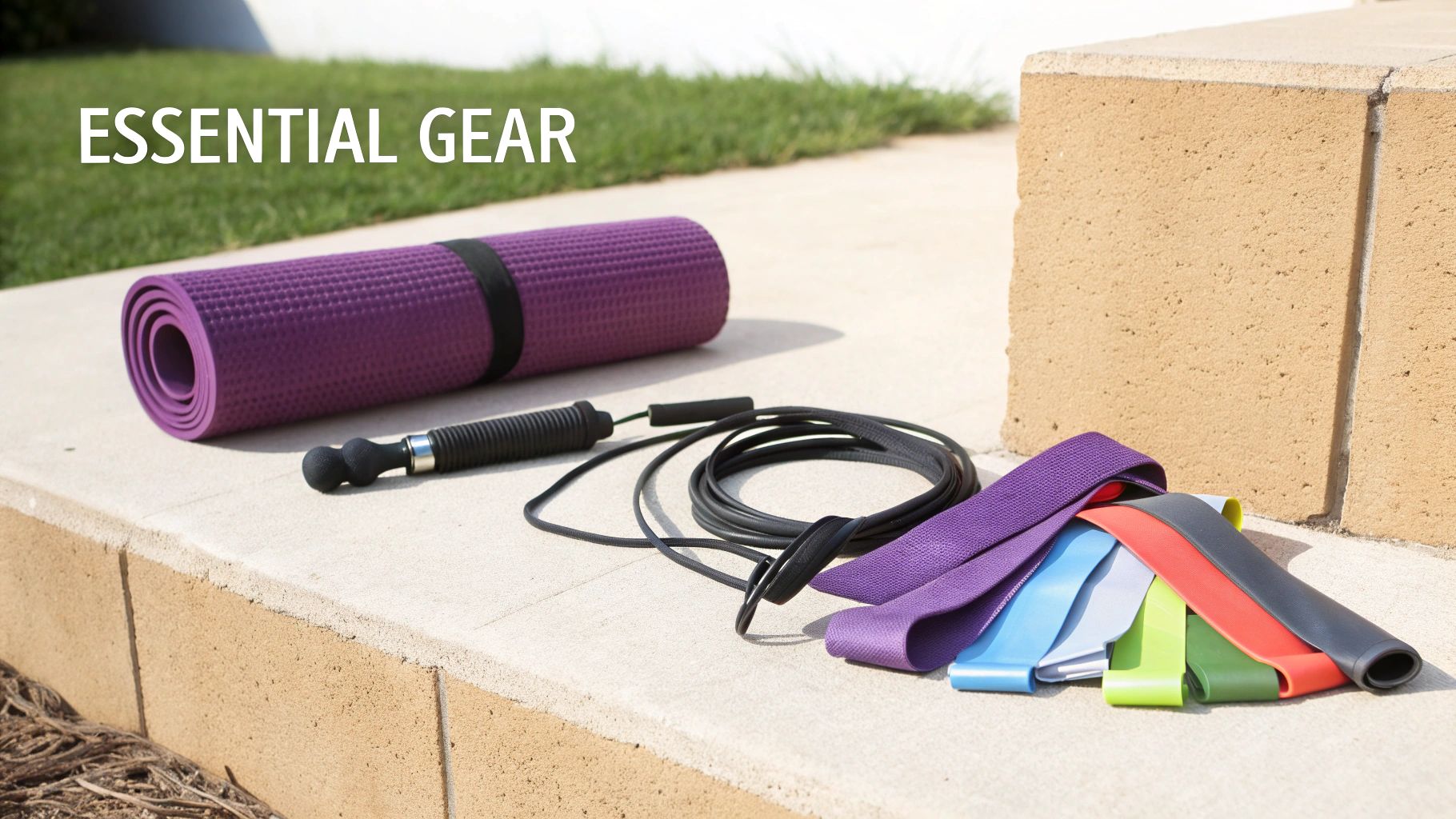 Person using resistance bands during a workout