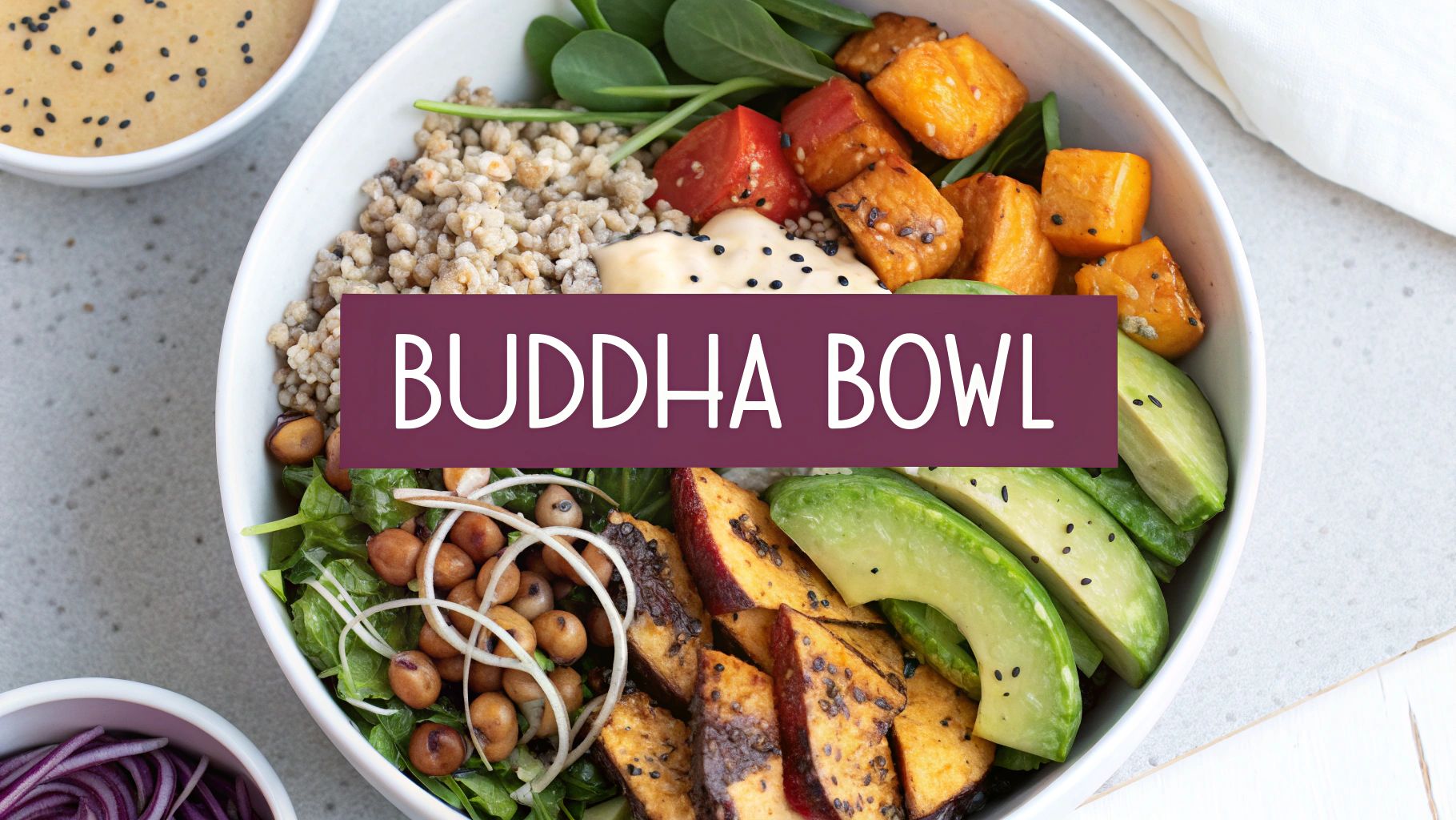 Buddha Bowl with Roasted Vegetables and Tahini Dressing