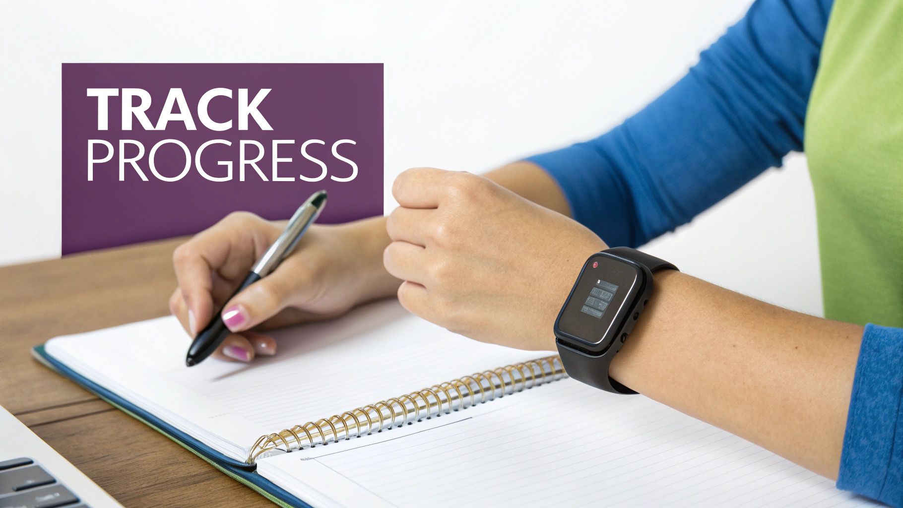 A person smiling as they stand on a smart scale, symbolizing a positive approach to tracking fitness progress.