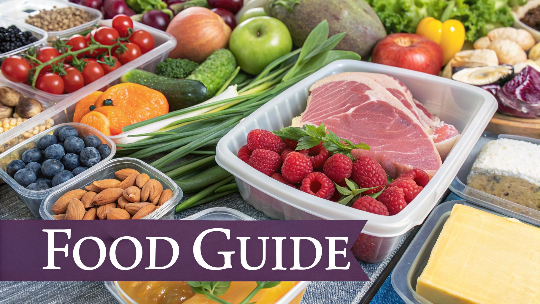 A visually appealing spread of high-carb and low-carb foods, with sweet potatoes and quinoa on one side and avocado and chicken on the other.