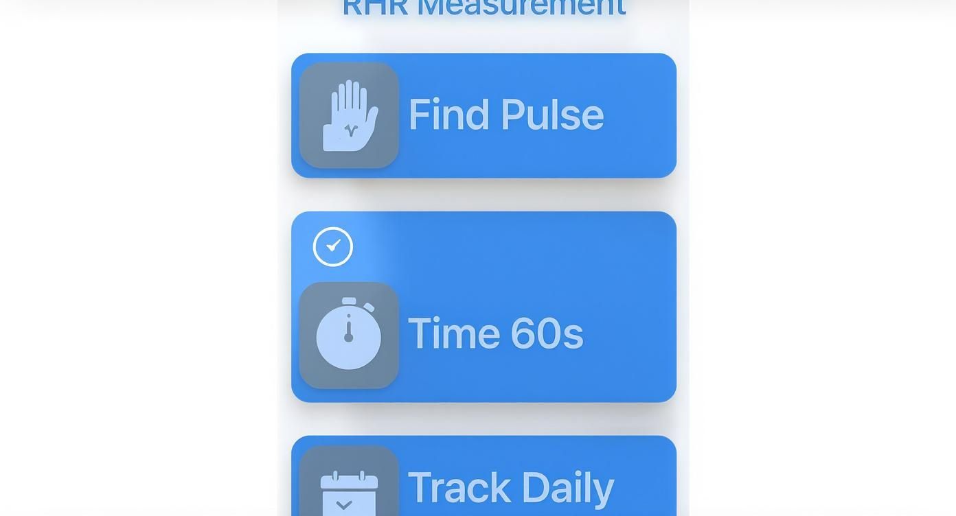 A close-up of fingers checking the pulse on a wrist.