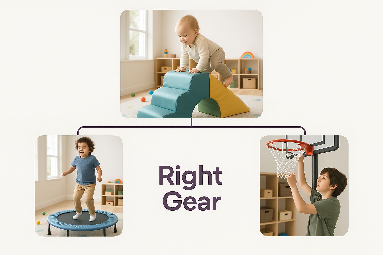 Infographic about exercise equipment for children